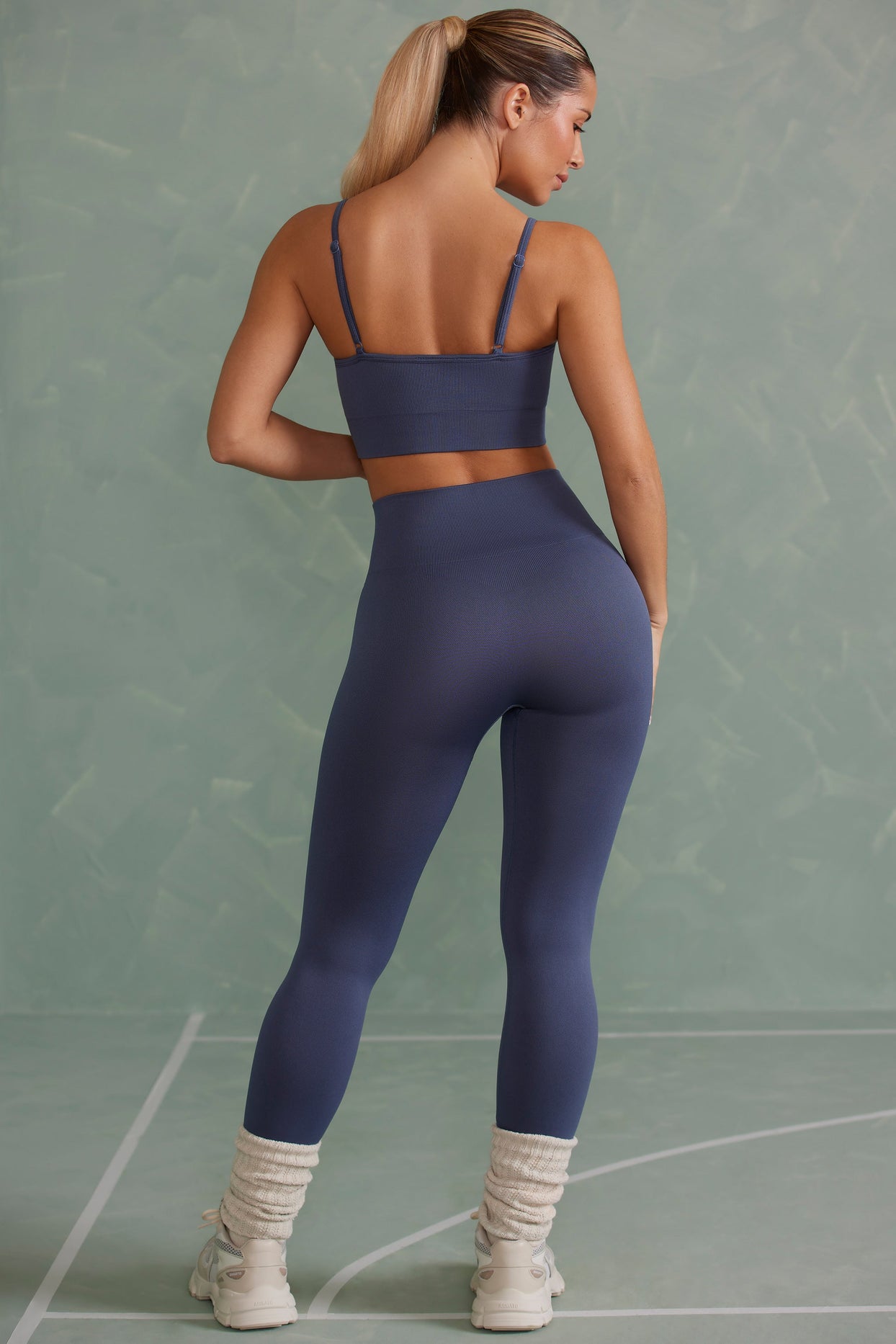 Super Sculpt Full Length Leggings in Steel Blue