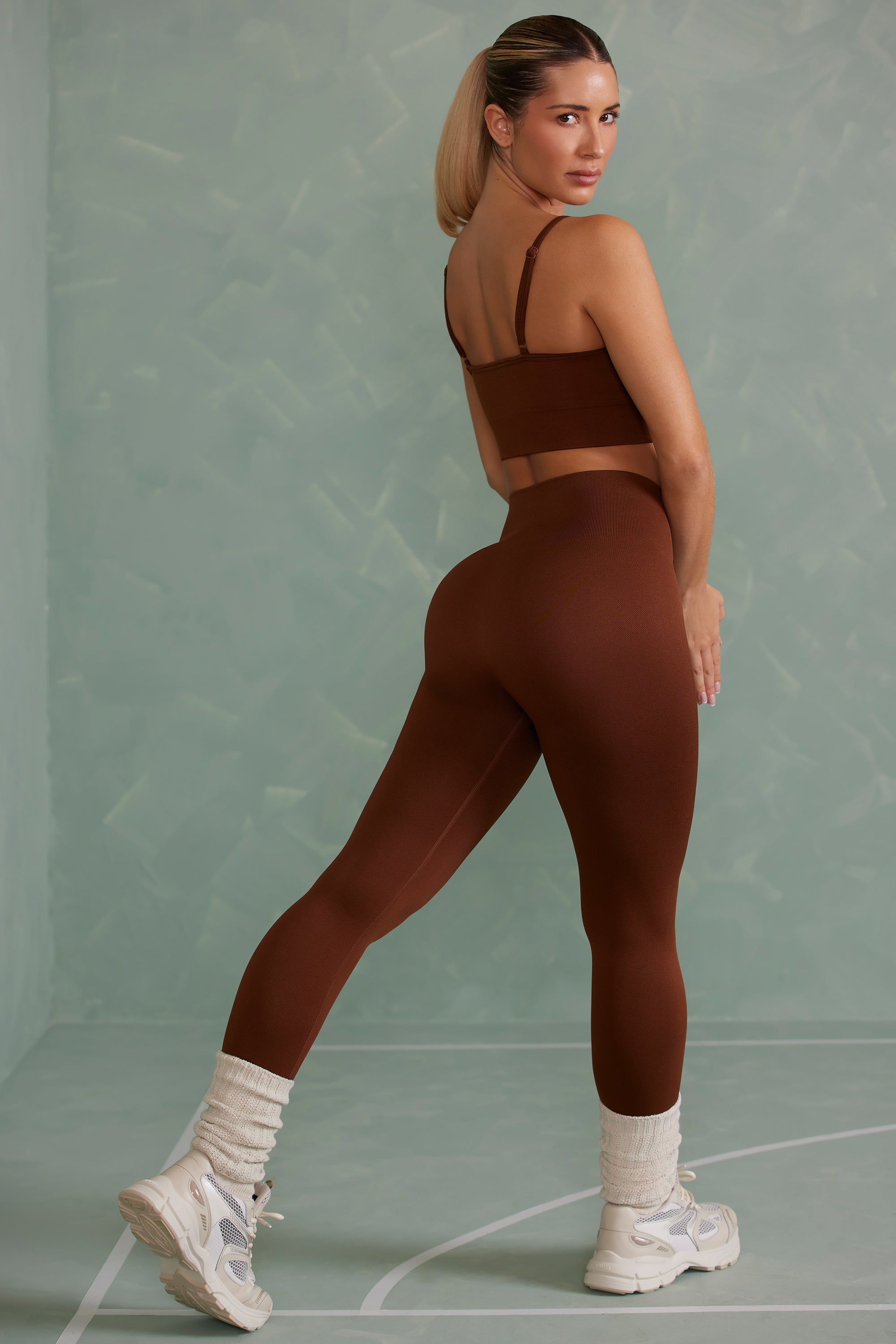 Petite Super Sculpt Full Length Leggings in Copper Brown