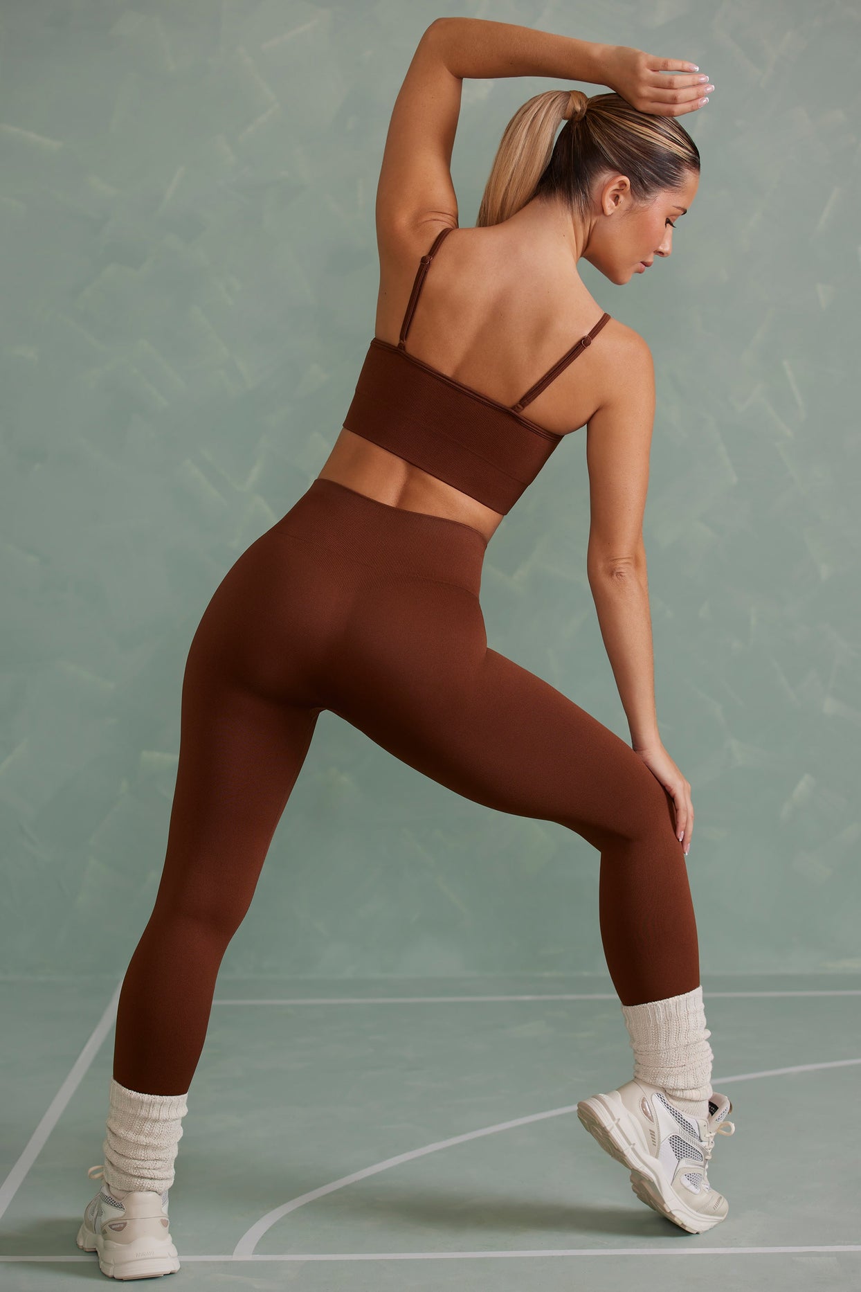 Petite Super Sculpt Full Length Leggings in Copper Brown