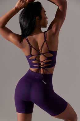 High Waist Super Sculpt Biker Shorts in Purple