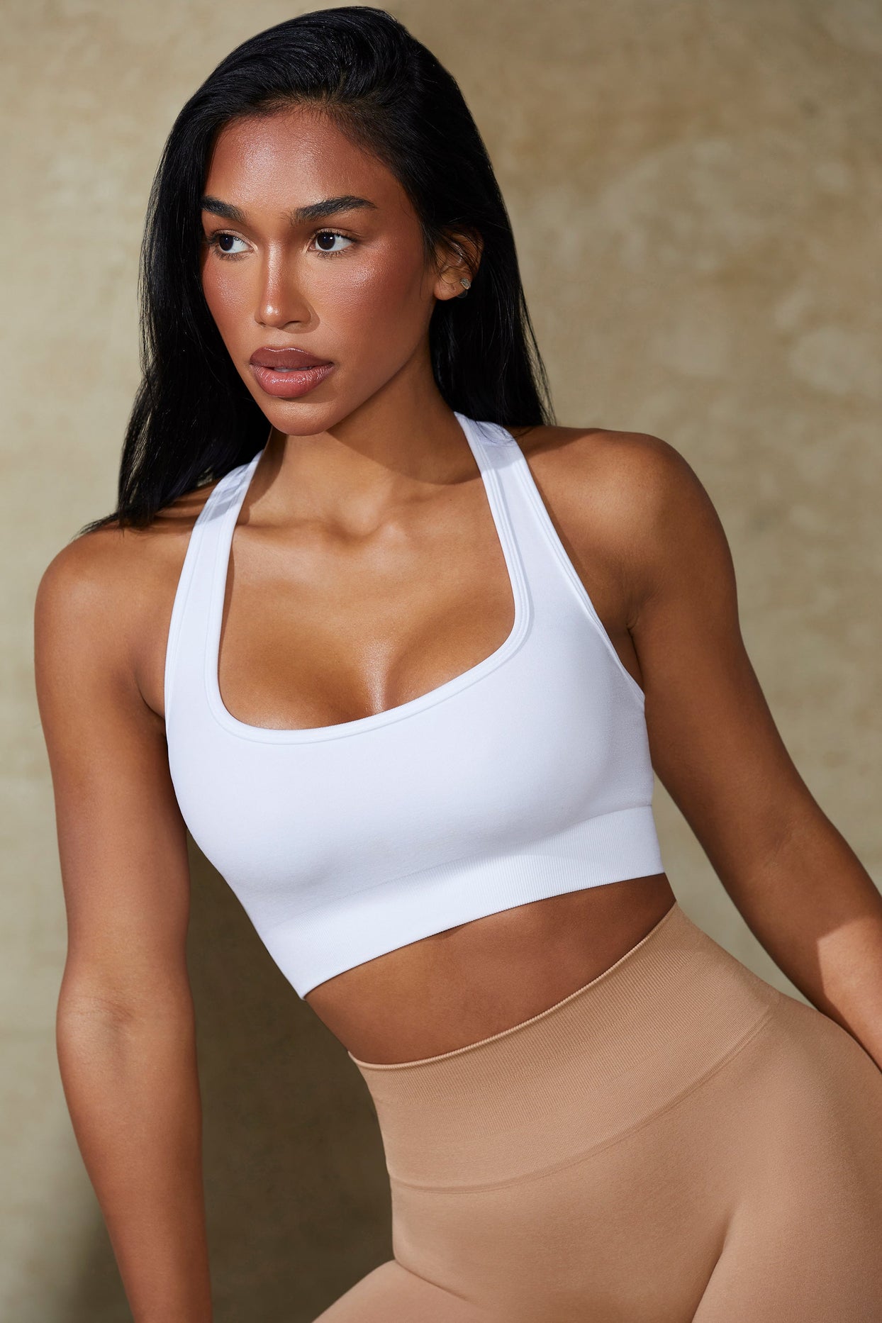 Cut Out Define Luxe Sports Bra in White