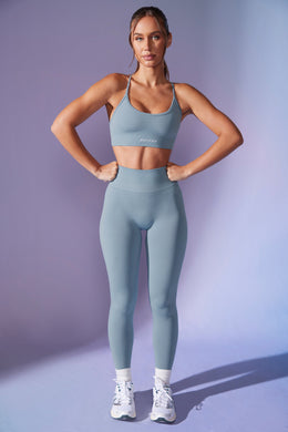 Petite High Waist Define Luxe Leggings in Denim Blue