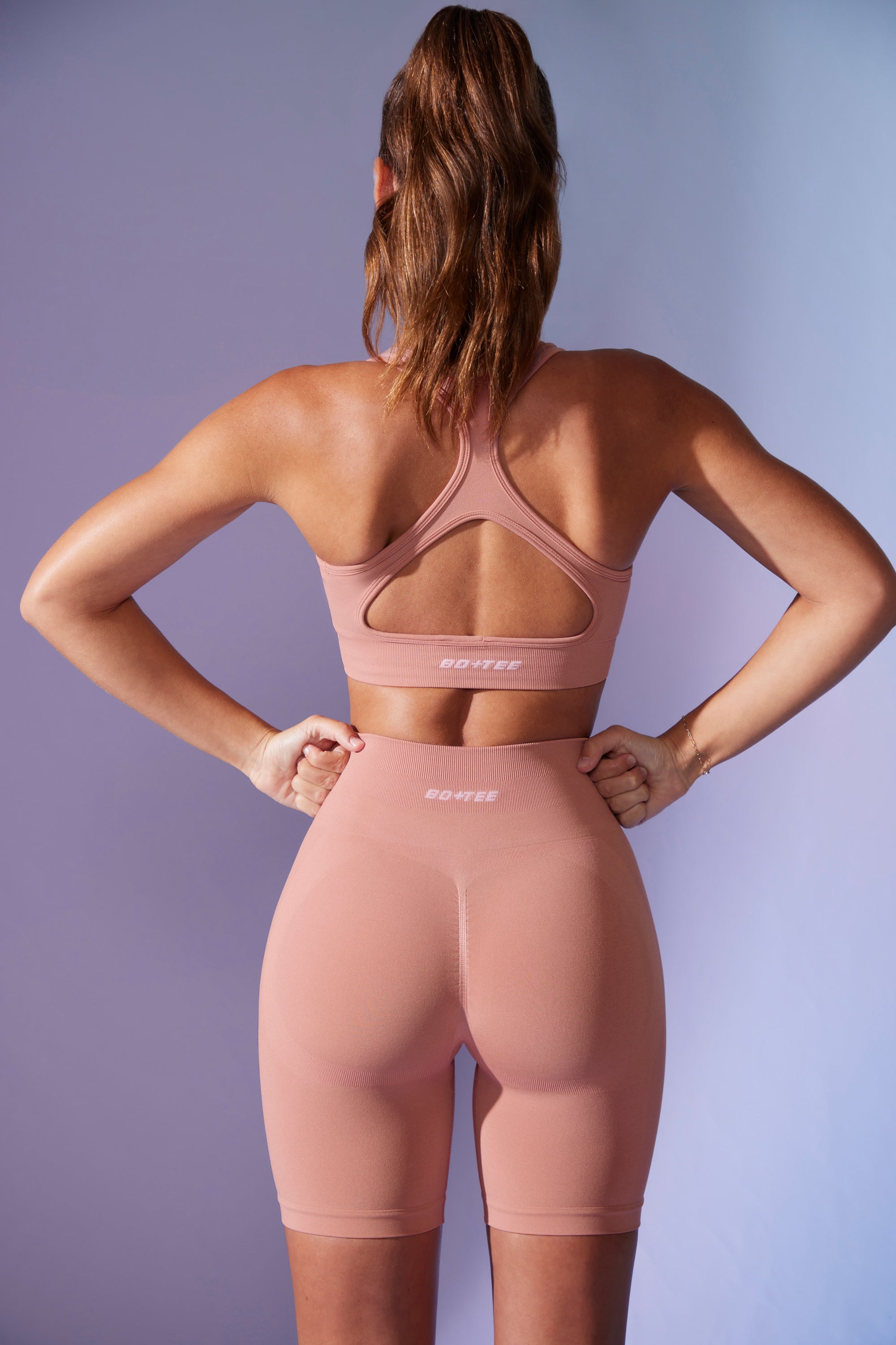 In Shape High Waist Define Luxe Biker Shorts in Dusty Mauve Oh Polly
