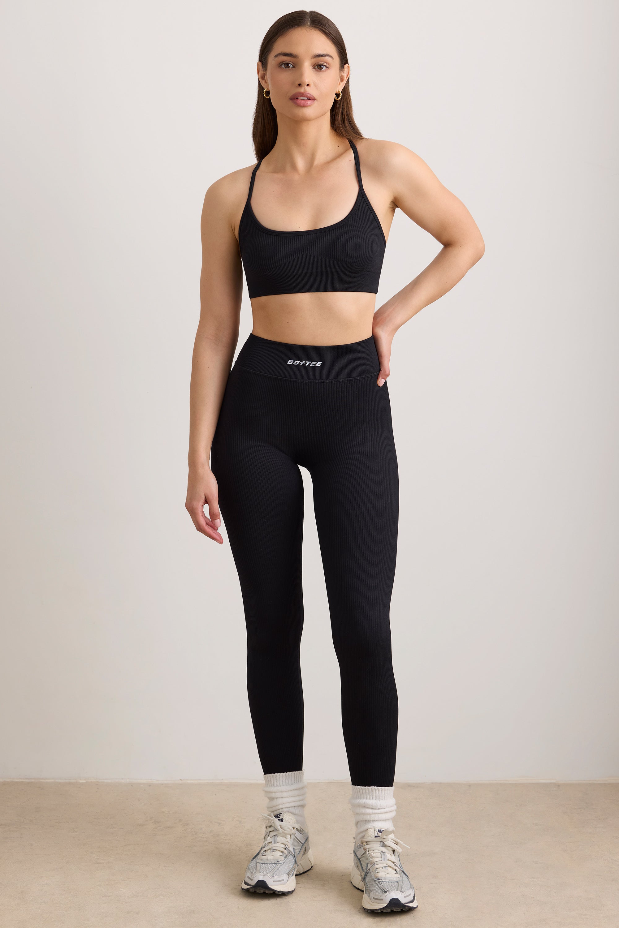 Petite FlexiRib High Waist Leggings in Black