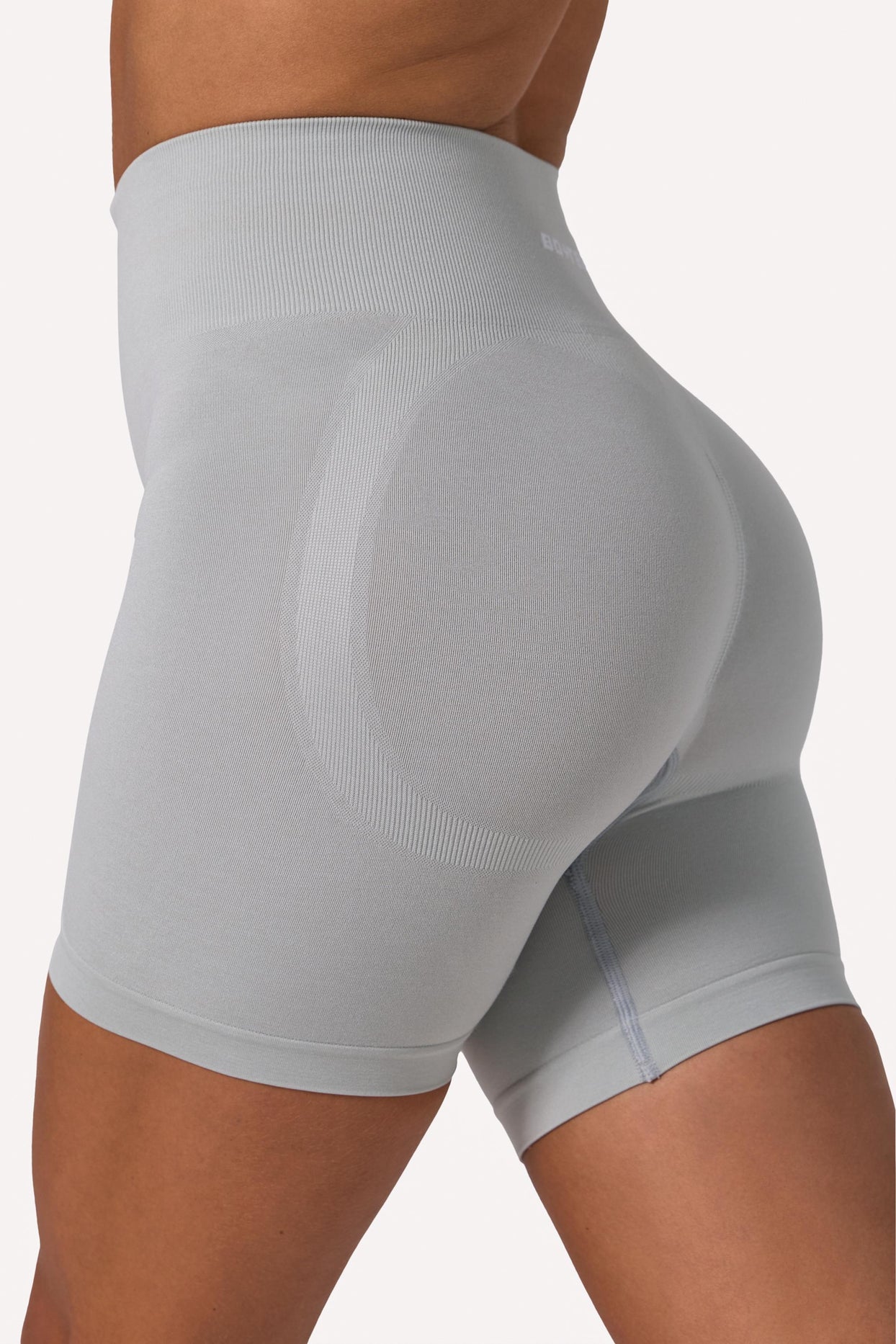 Define Luxe High-Waist Biker Shorts in Fog - 4