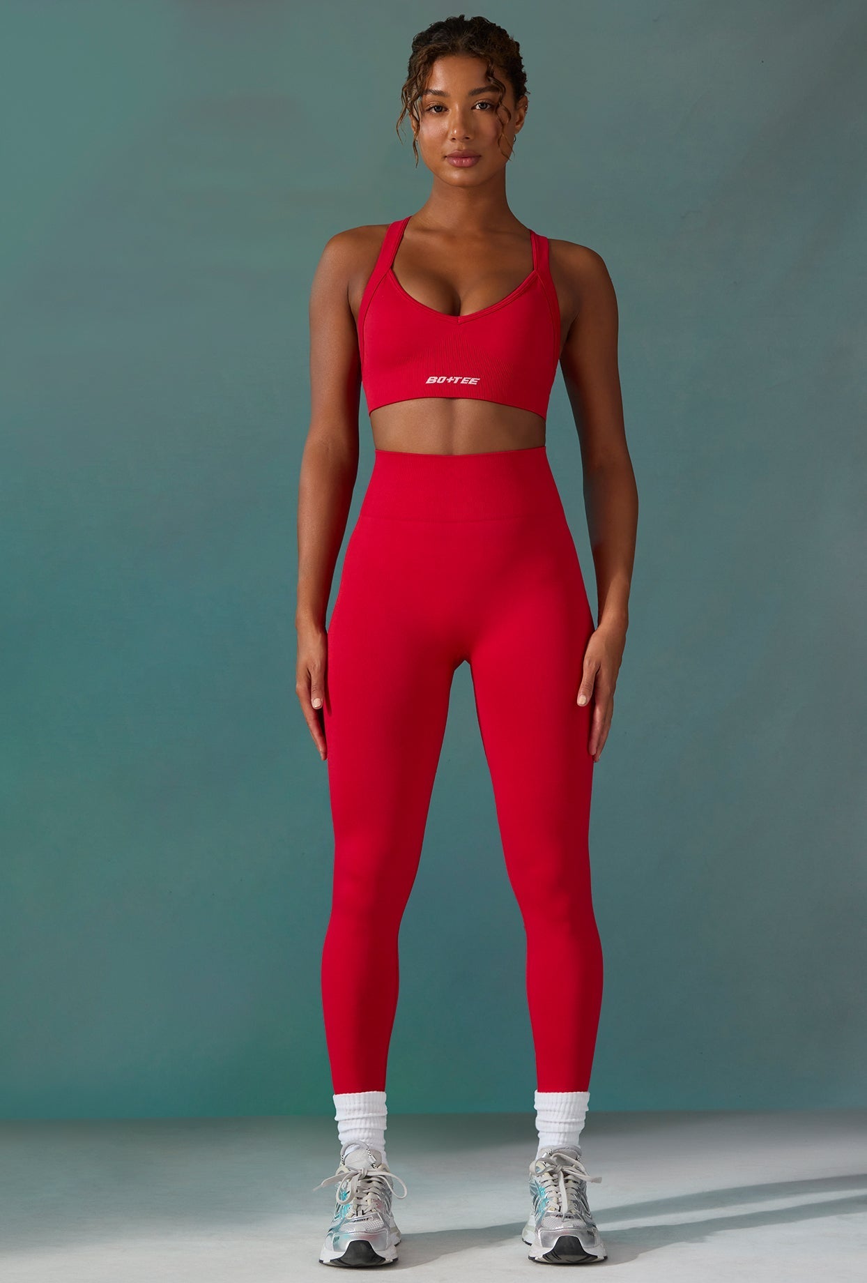 Petite Super Sculpt Seamless Leggings in Tango Red