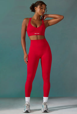 Petite Super Sculpt Seamless Leggings in Tango Red