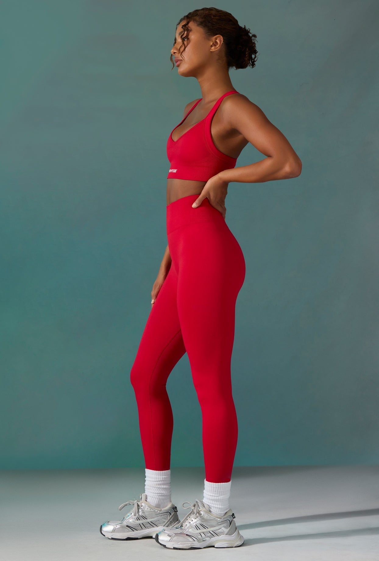 Petite Super Sculpt Seamless Leggings in Tango Red