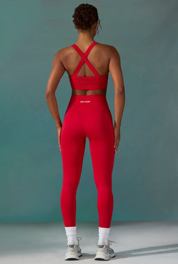 Petite Super Sculpt Seamless Leggings in Tango Red