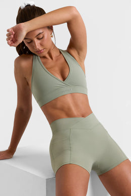 Cut Out Back Sports Bra in Bamboo Green