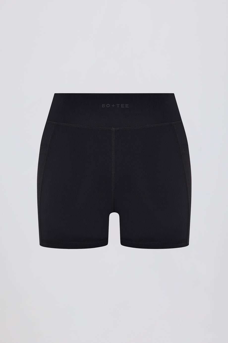 Soft Active V-Waist Pocket Mini Shorts in Black