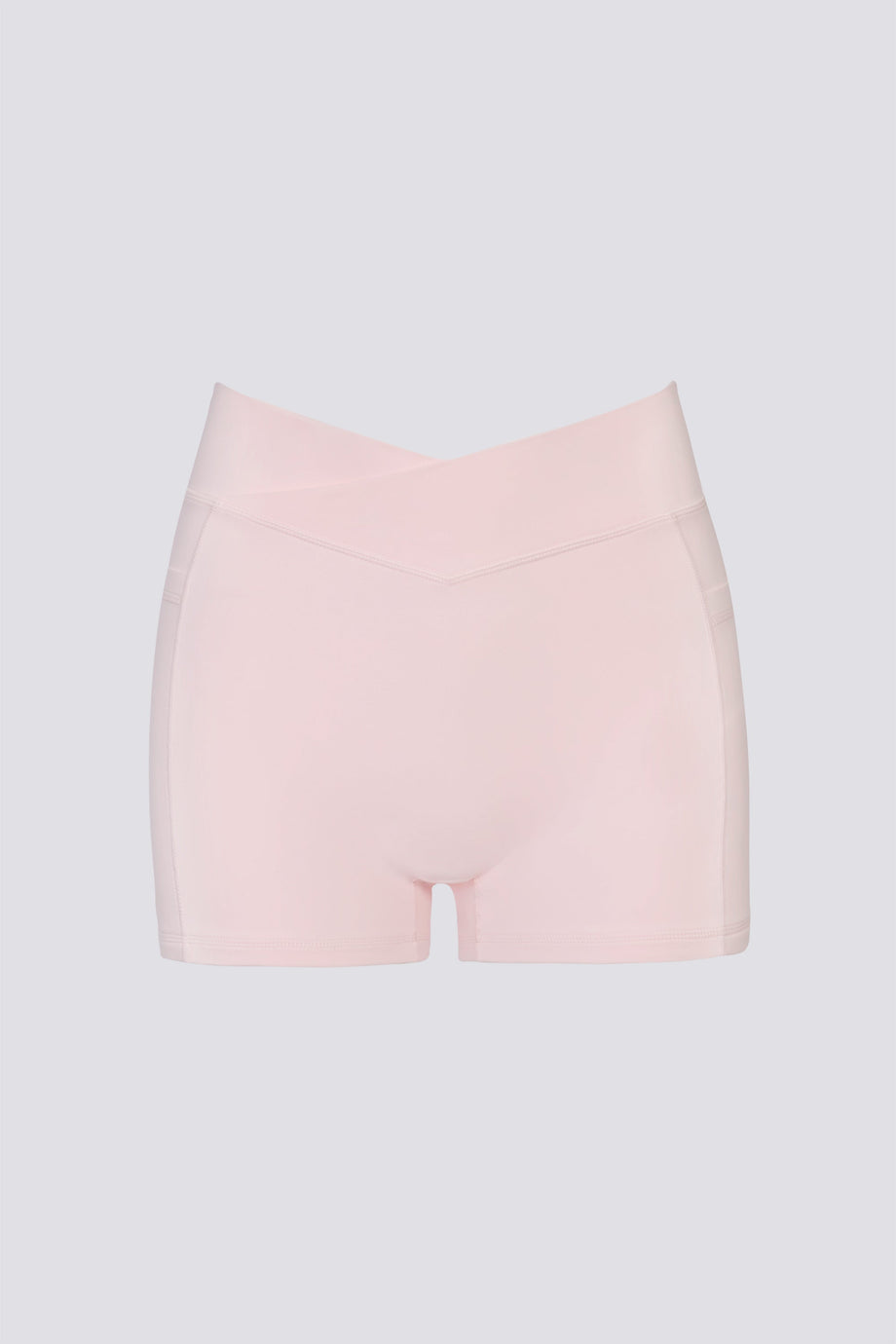 Soft Active V-Waist Pocket Mini Shorts in Ballet Pink