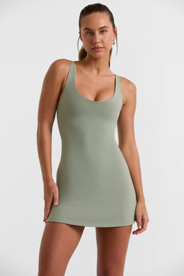 Scoop Neckline Tennis Dress in Bamboo Green