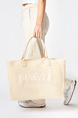 Large Canvas Tote Bag in Beige