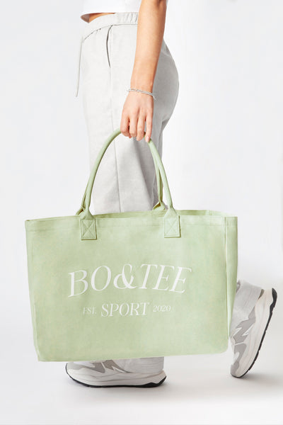 Sport Large Canvas Tote Bag in Lime Green Oh Polly