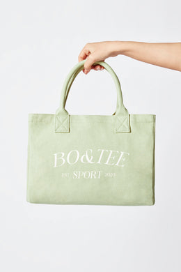 Small Canvas Tote Bag in Lime Green