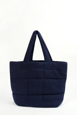 Quilted Puffer Bag in Navy