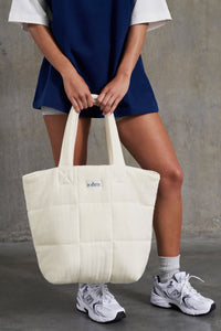 Quilted Puffer Bag in White