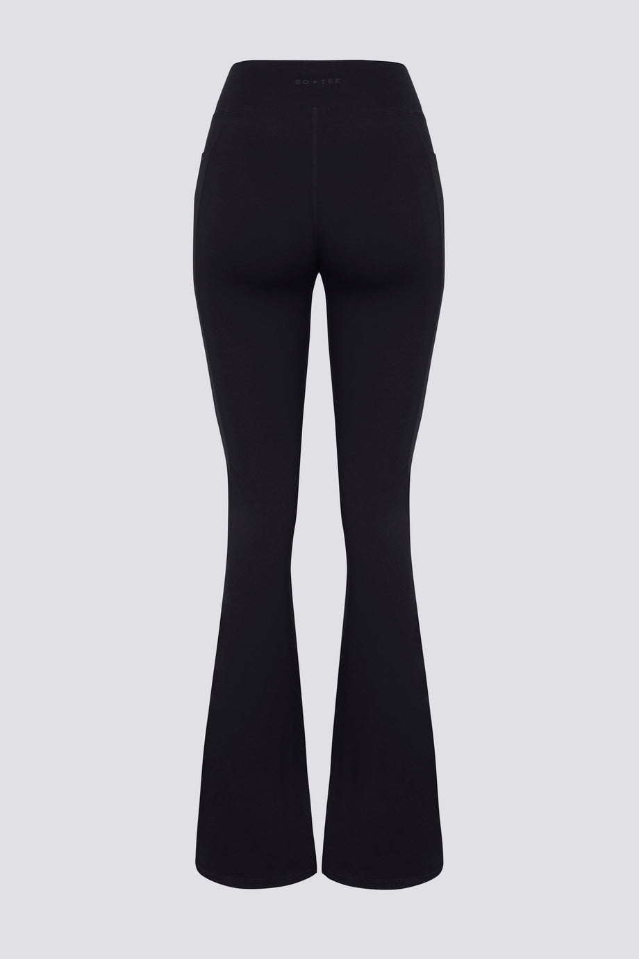 Soft Active V-Waist Pocket Flared Leggings in Black