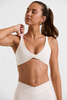 Twist Bust Sports Bra in White