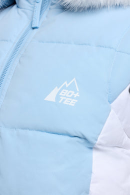 Ski Jacket with Detachable Sleeves in Baby Blue