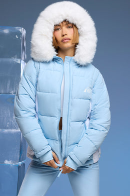 Ski Jacket with Detachable Sleeves in Baby Blue