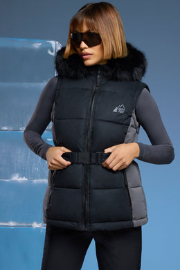 Ski Jacket with Detachable Sleeves in Black