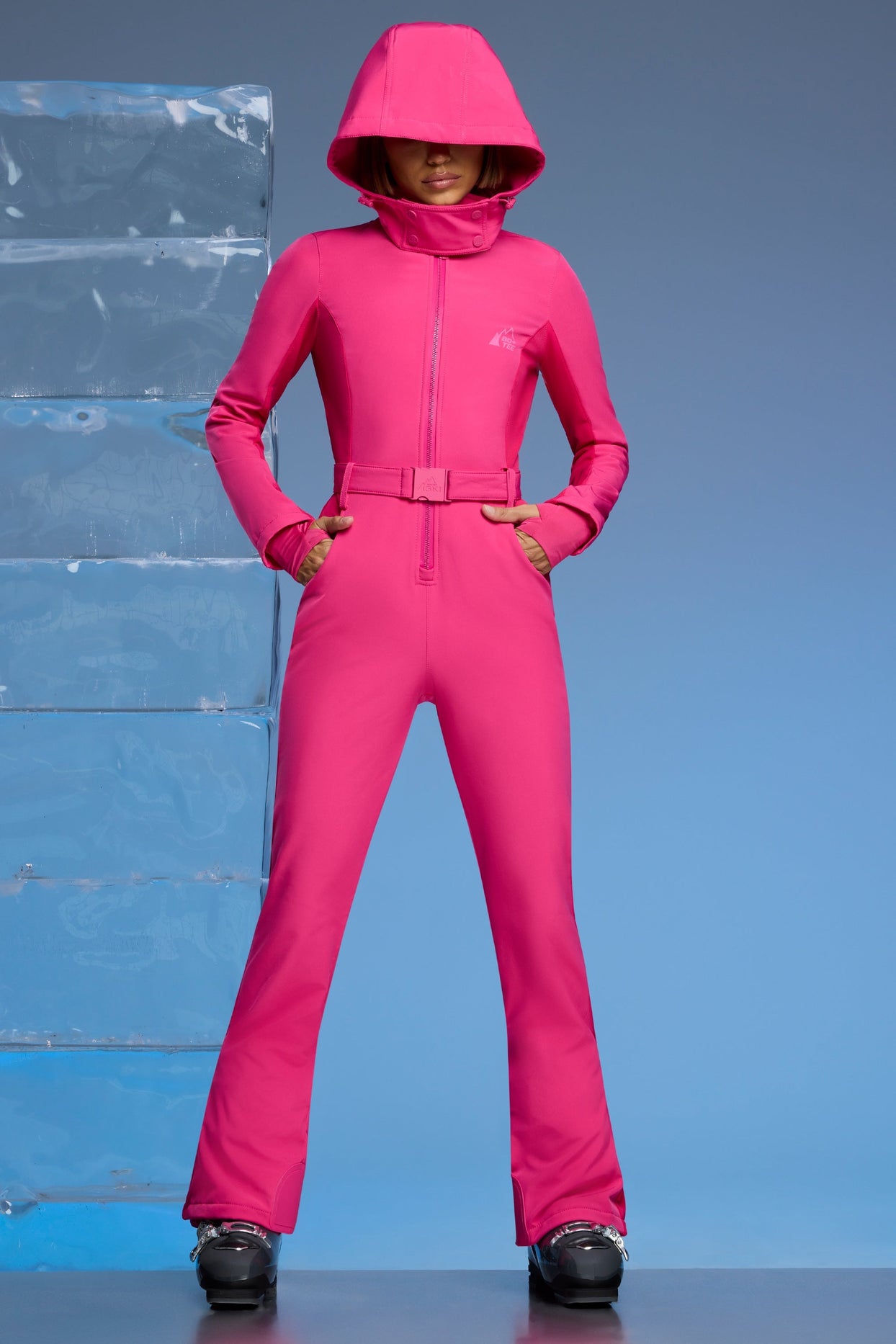 Petite Fleece Lined Ski Suit in Fuchsia Pink