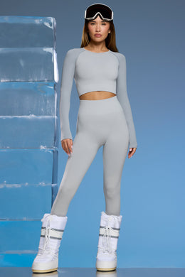 Petite Super Sculpt Base Layer Leggings in Light Grey