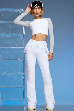 Fleece Lined Ski Pants in White