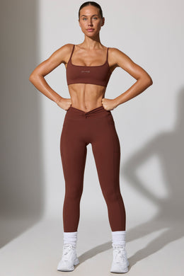 Full Length Leggings with Pockets in Chocolate