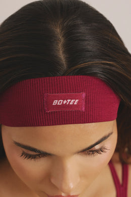 Seamless Rib Define Luxe Headband in Raspberry