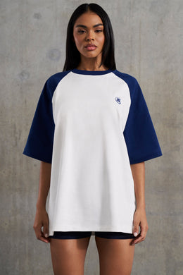 Oversized Slogan T-Shirt in White