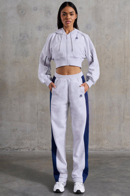 Petite Wide Leg Sweatpants in Heather Grey