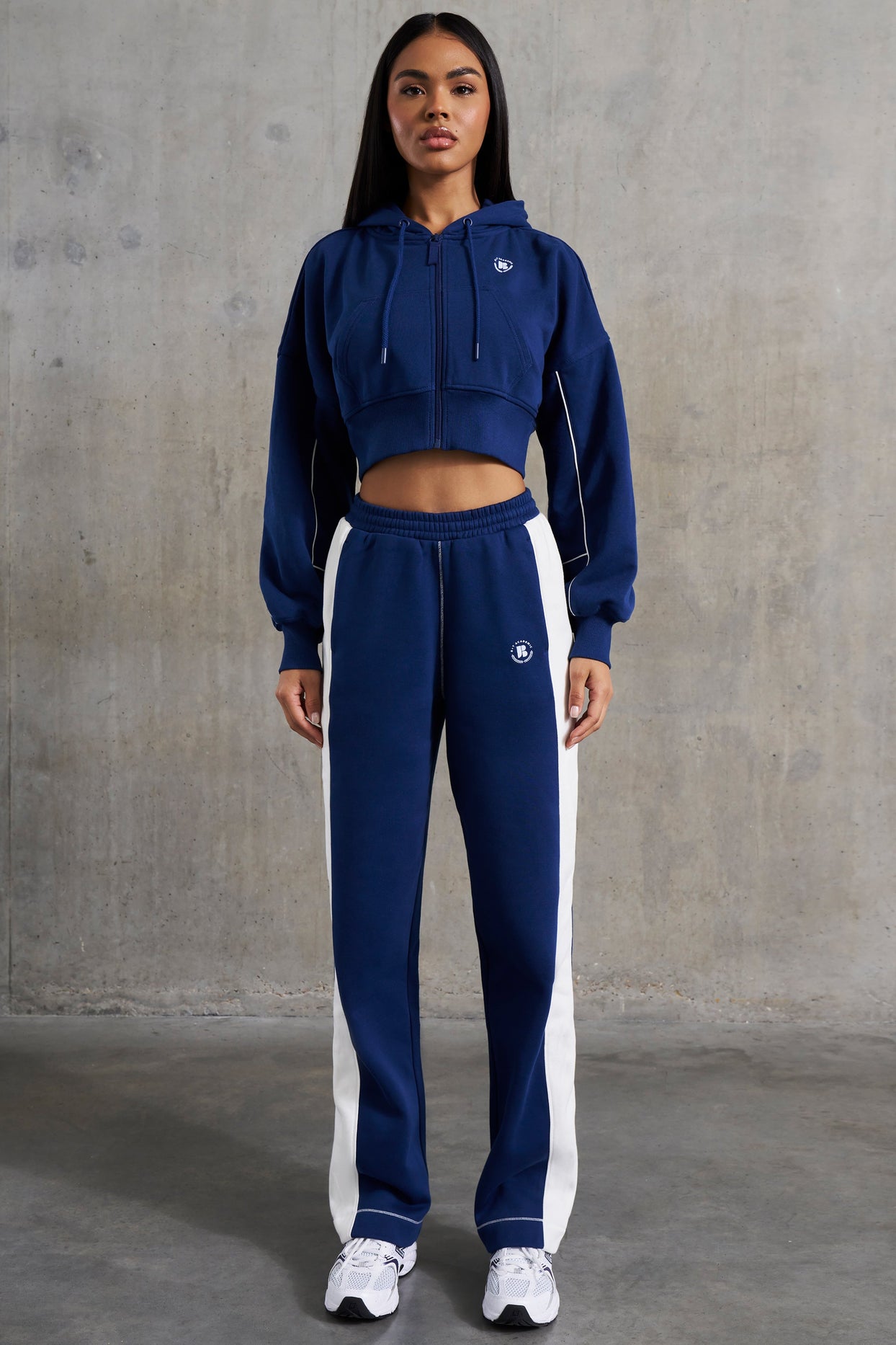 Petite Wide Leg Sweatpants in Navy