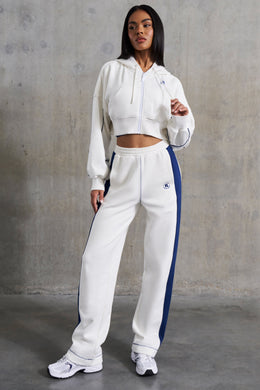 Petite Wide Leg Sweatpants in White