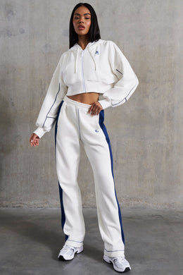 Petite Wide Leg Sweatpants in White