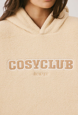 Oversized Fleece Hooded Sweatshirt in Cashmere