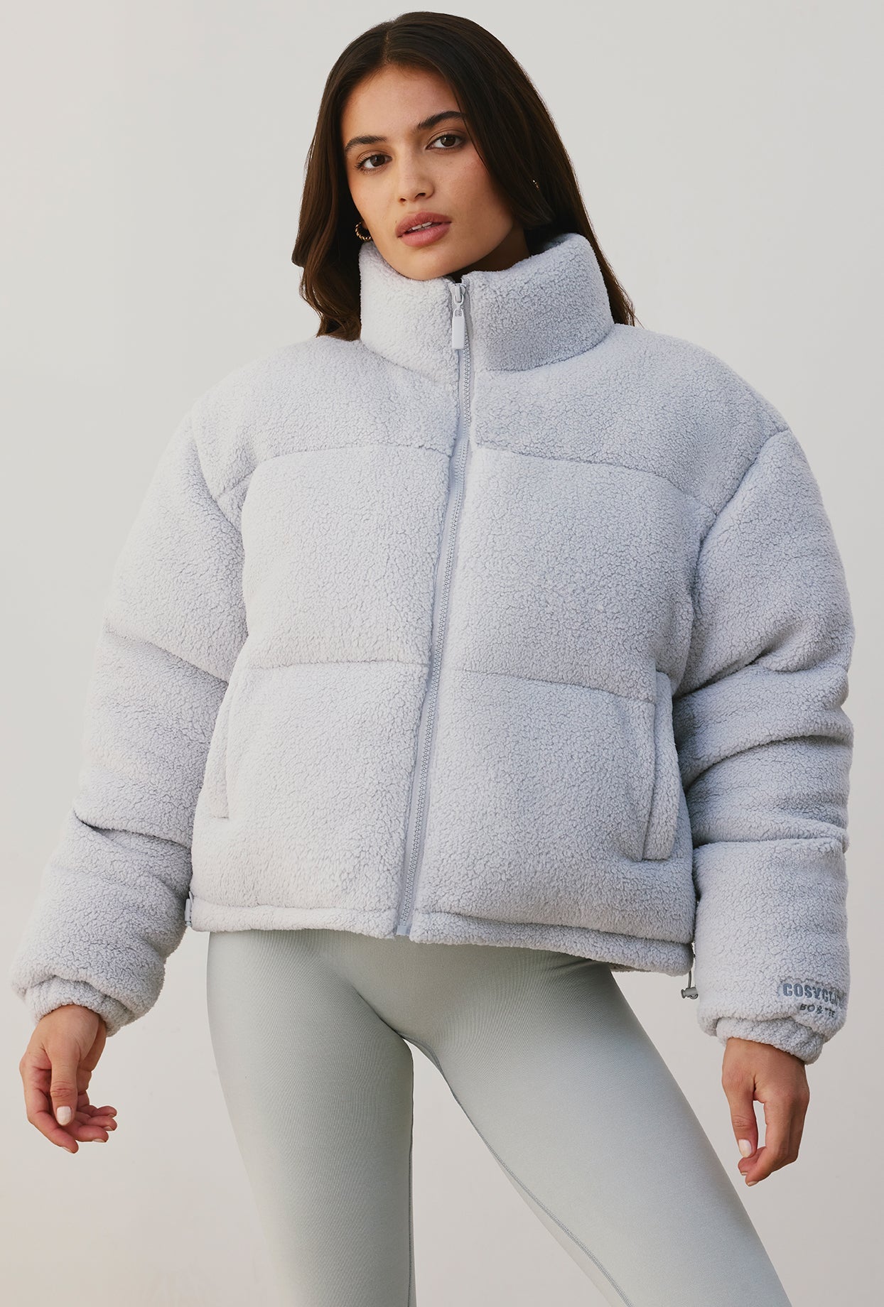 Wrap Up Puffer Jacket in Fog Oh Polly