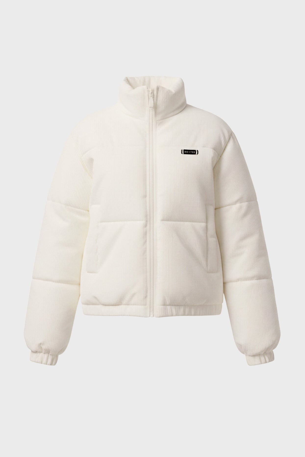 Corduroy Quilted Puffer Jacket in Ivory