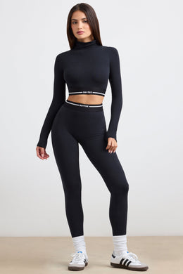 Petite High-Waist Leggings in Black