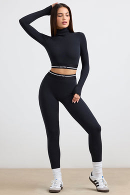 Petite High-Waist Leggings in Black