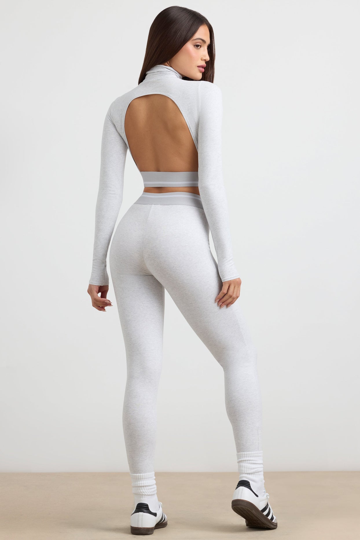 High-Waist Leggings in Grey Marl