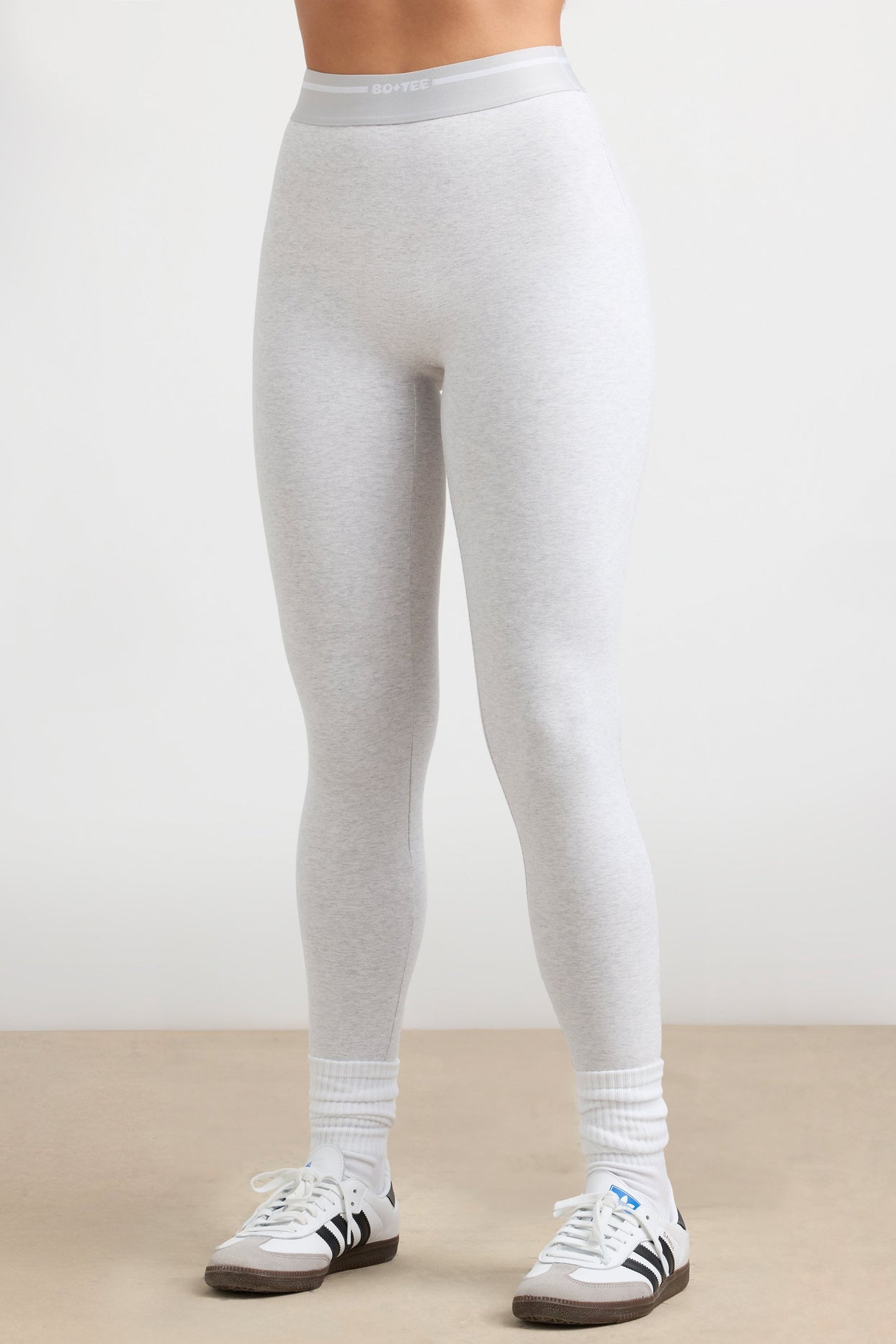 Petite High-Waist Leggings in Grey Marl