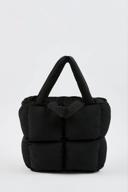 Quilted Puffer Bag in Black