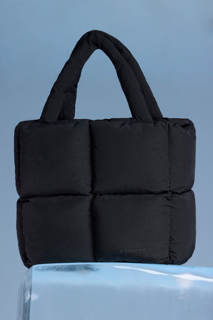 Quilted Puffer Bag in Black