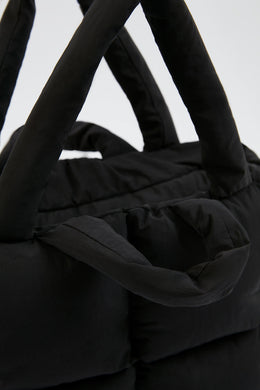 Quilted Puffer Bag in Black