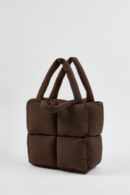 Quilted Puffer Bag in Mahogany