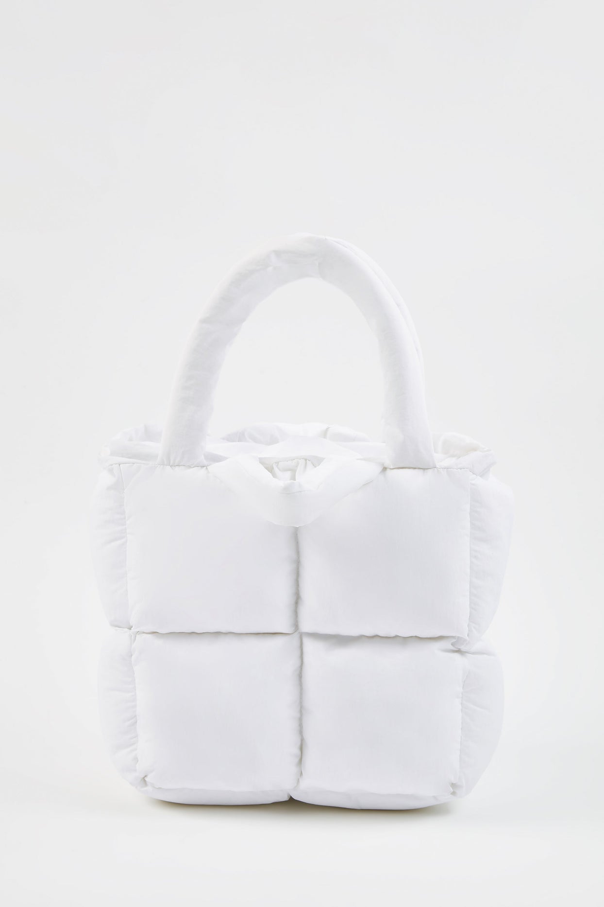 Quilted Puffer Bag in White