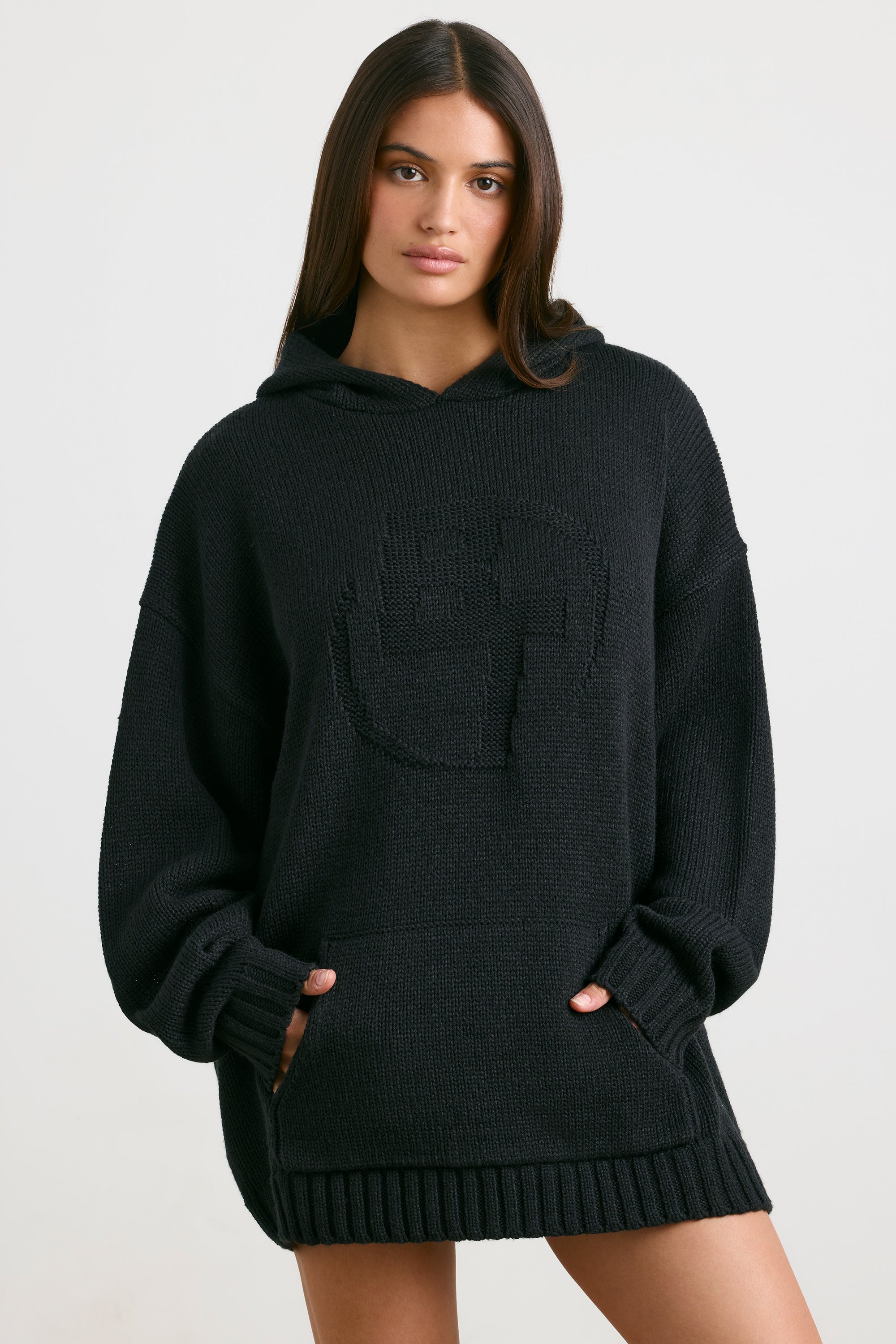 Chunky knit sales hoodie